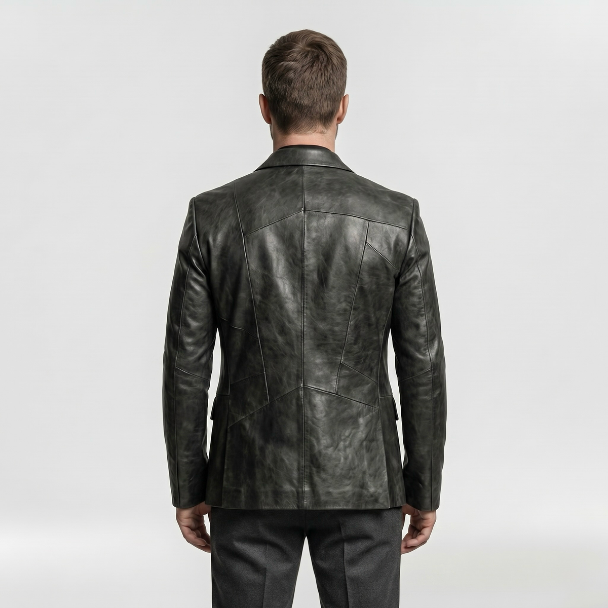 Men's Panel Faux-Leather Blazer