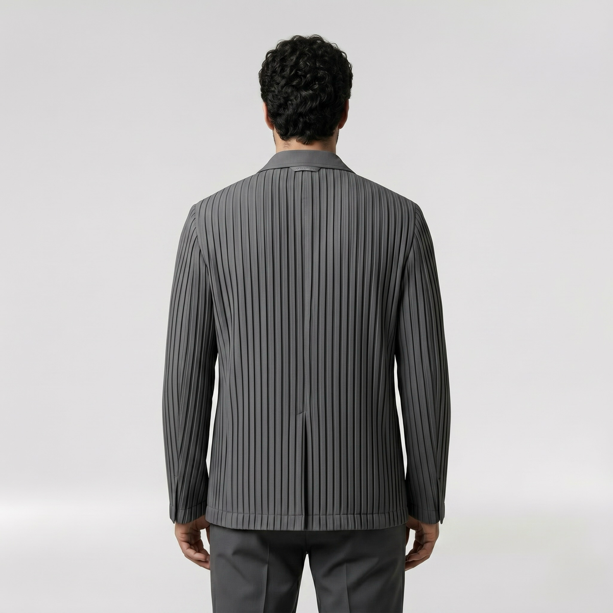 Men's Asymmetric Pleated Blazer