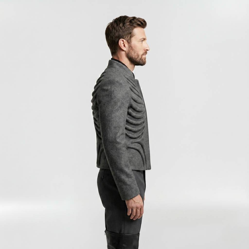 Men's Rib-Panel Structured Jacket