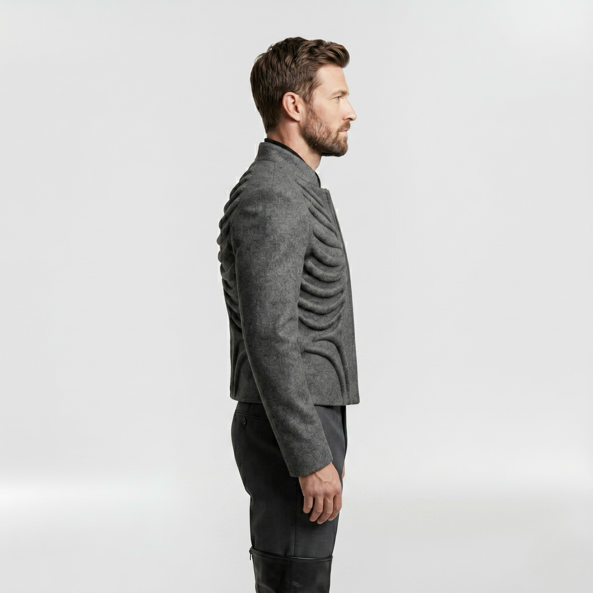 Men's Rib-Panel Structured Jacket