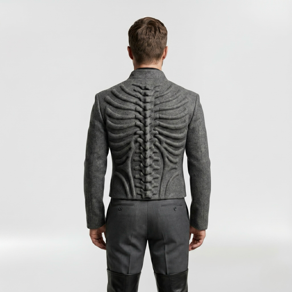 Men's Rib-Panel Structured Jacket