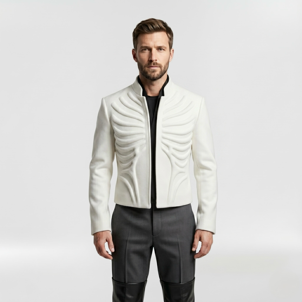 Men's Rib-Panel Structured Jacket