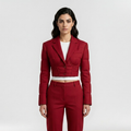 Women's Corset-Detail Cropped Blazer