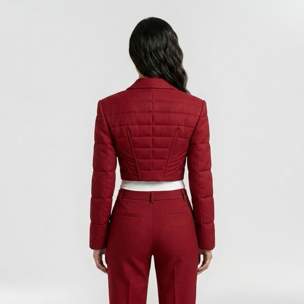 Women's Corset-Detail Cropped Blazer