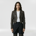 Women's Distressed Faux-Leather Jacket