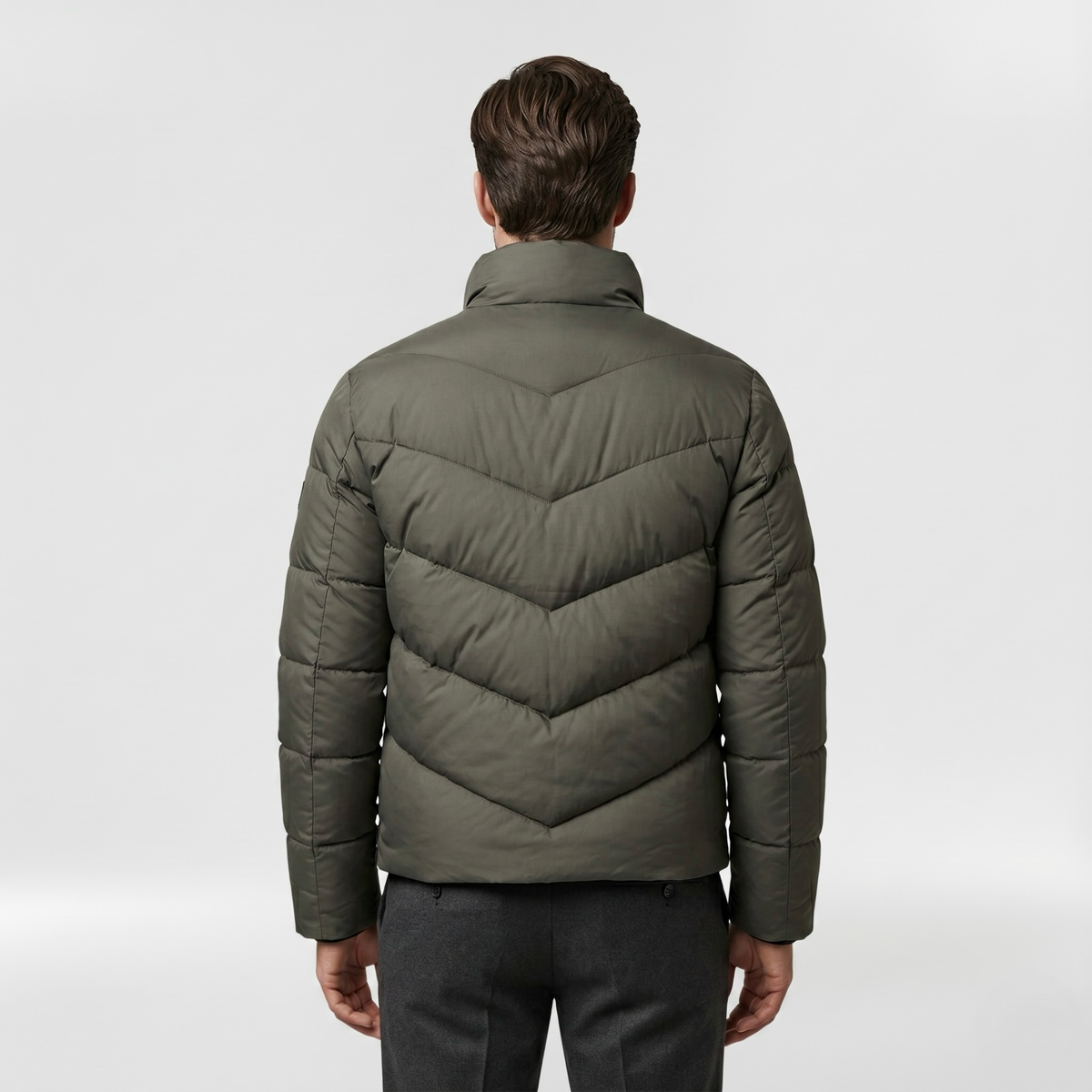 Men's Diagonal-Quilt Puffer Jacket