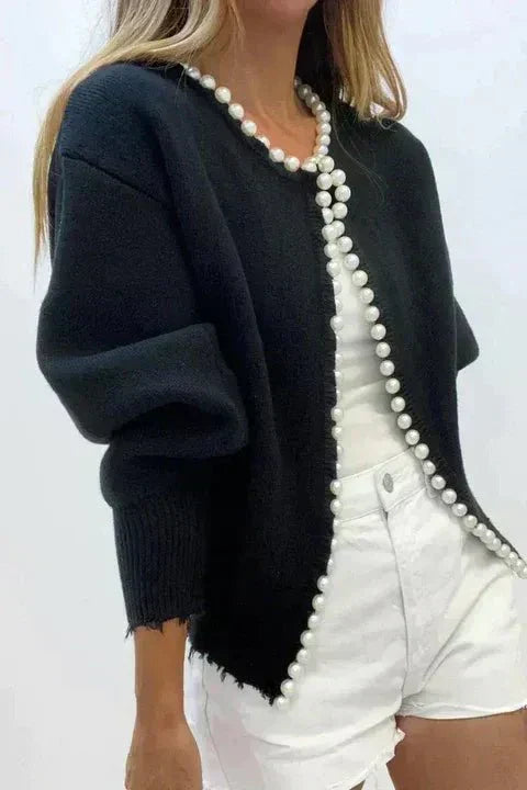 Women's cropped knit cardigan - Elegant and feminine