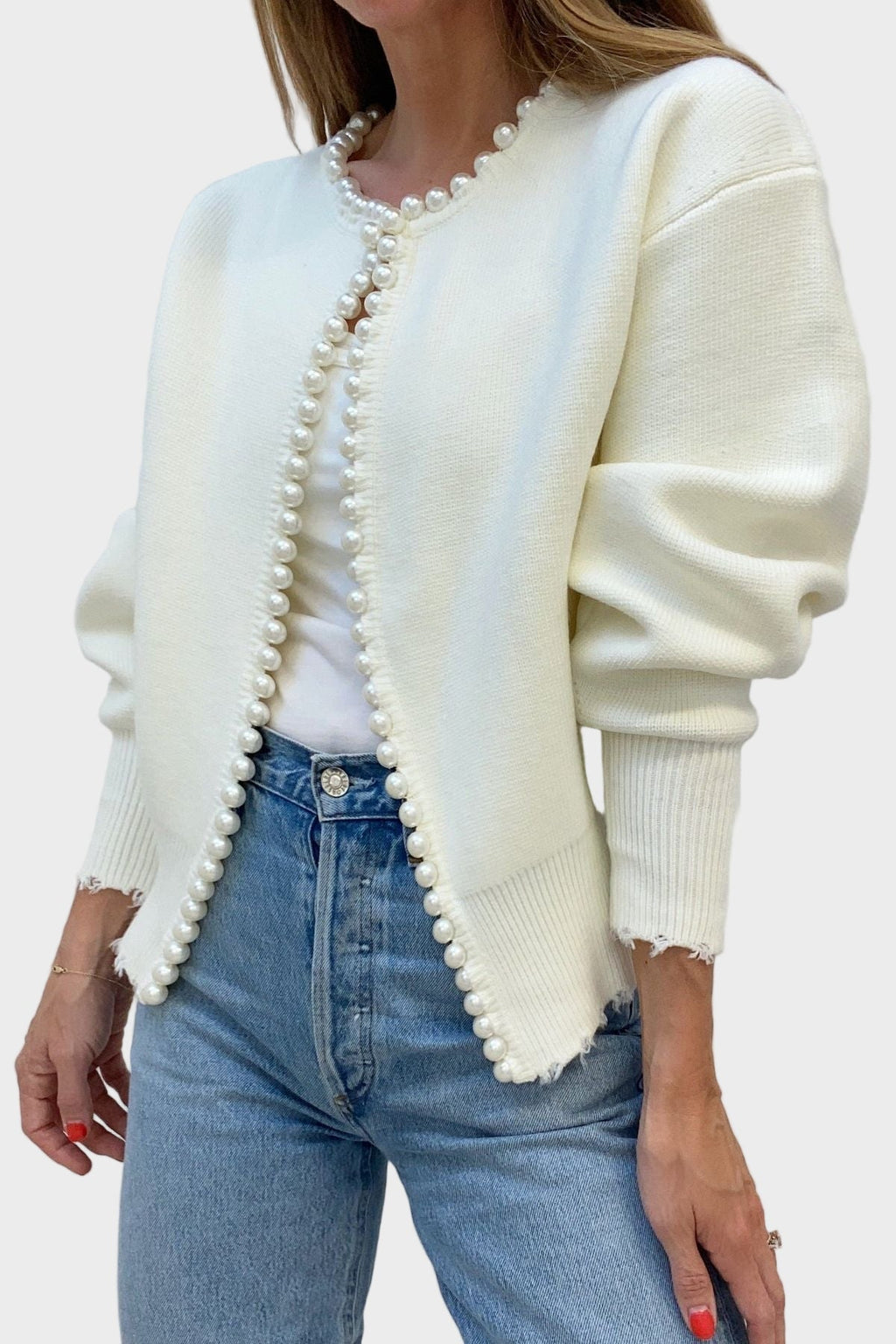 Women's cropped knit cardigan - Elegant and feminine