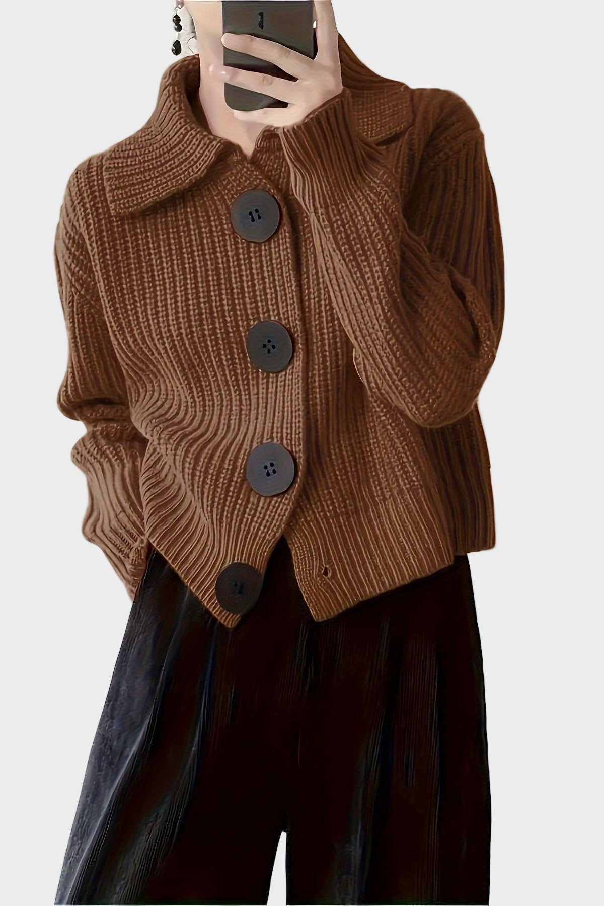 Women's chunky knit cardigan - Warm and refined