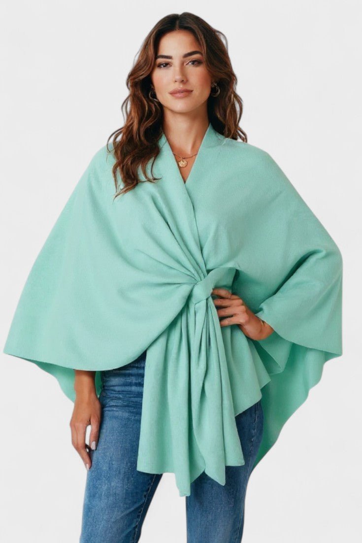 Women's elegant button poncho - Comfortable and refined