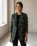 Women's checked tweed blazer - Chic and tailored