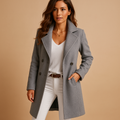 Women's long buttoned coat - Elegant and refined